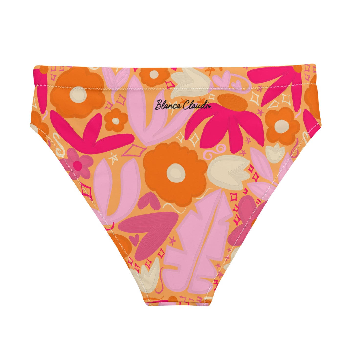 Recycled high-waisted bikini bottom