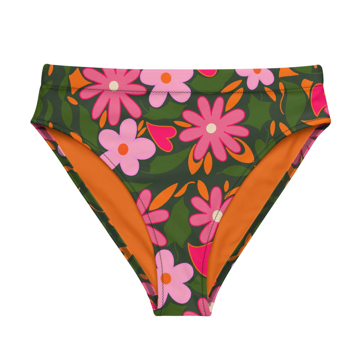 Recycled high-waisted bikini bottom