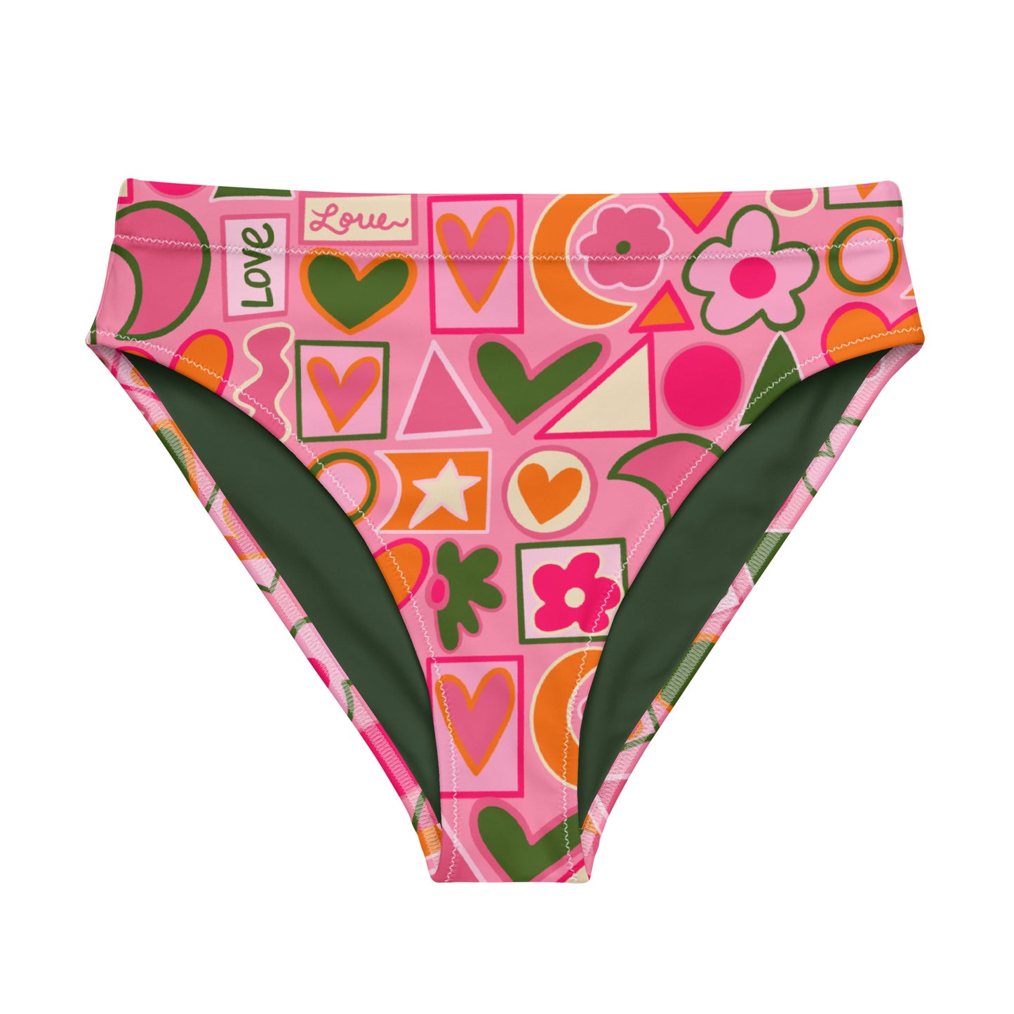 Recycled high-waisted bikini bottom